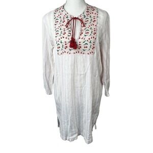 J. By J. Crew Cherry Pink Stripe Dress Cover-up Size S Gauze Cotton